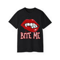 Bite Me Candy Apple Red Vampire Lips Fangs -GILDAN 2000 Unisex T-Shirt