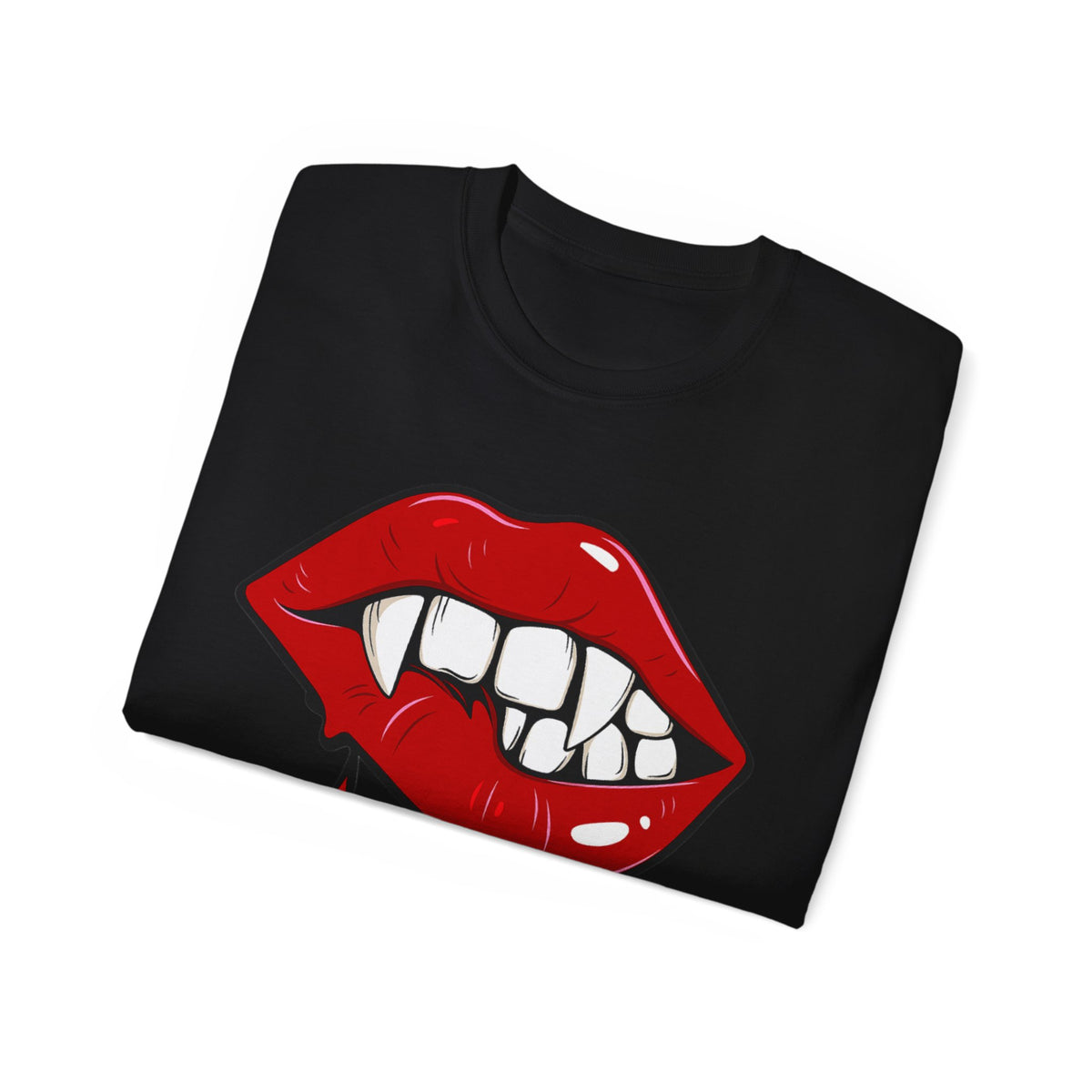 Bite Me Candy Apple Red Vampire Lips Fangs -GILDAN 2000 Unisex T-Shirt