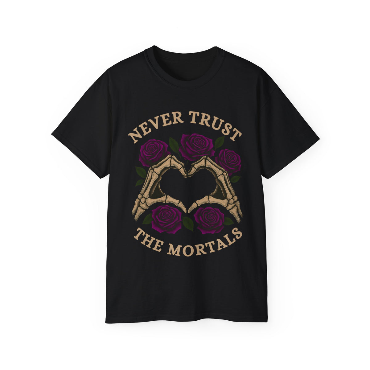 Never Trust The Mortals Skeleton Heart Hands -GILDAN 2000 Unisex Cotton T-Shirt