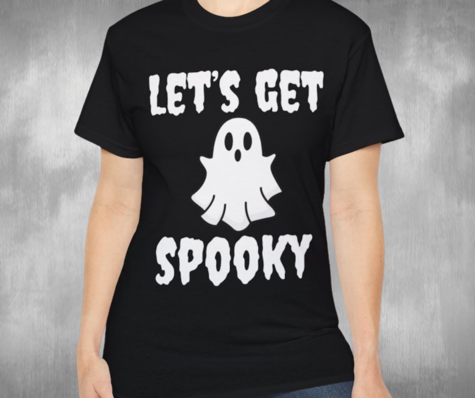 Let's Get Spooky Ghost Shirt -GILDAN 2000 Unisex Cotton T-Shirt