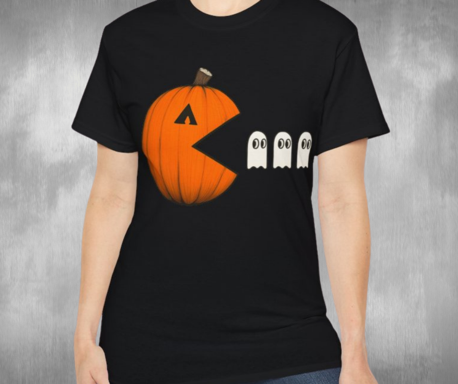 Pumpkin Eating Ghosts -GILDAN 2000 Unisex Cotton T-Shirt