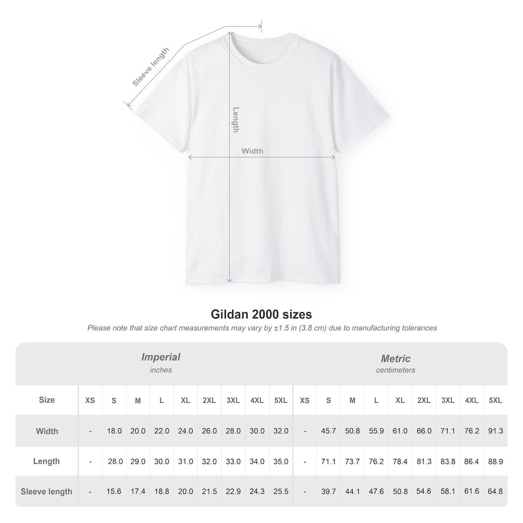Caution I Bite Vampire Fangs & Red Lips -GILDAN 2000 Unisex T-Shirt
